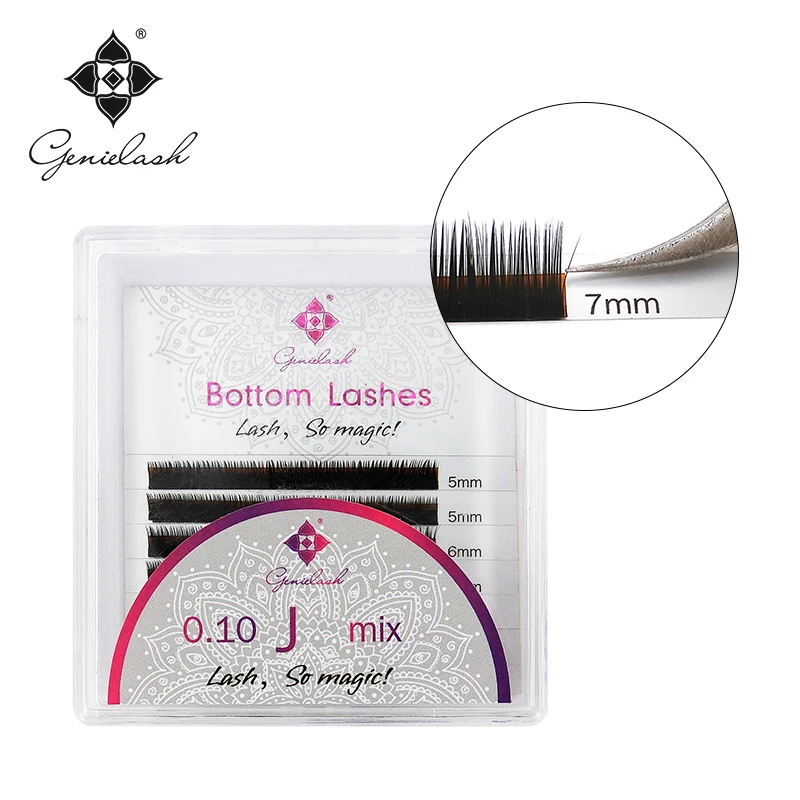 

Genie 3pcs/Lot Bottom Mink Eyelash Extension J curl 5 6 7mm for Under False Mink Eyelash Extension Professional Use Only