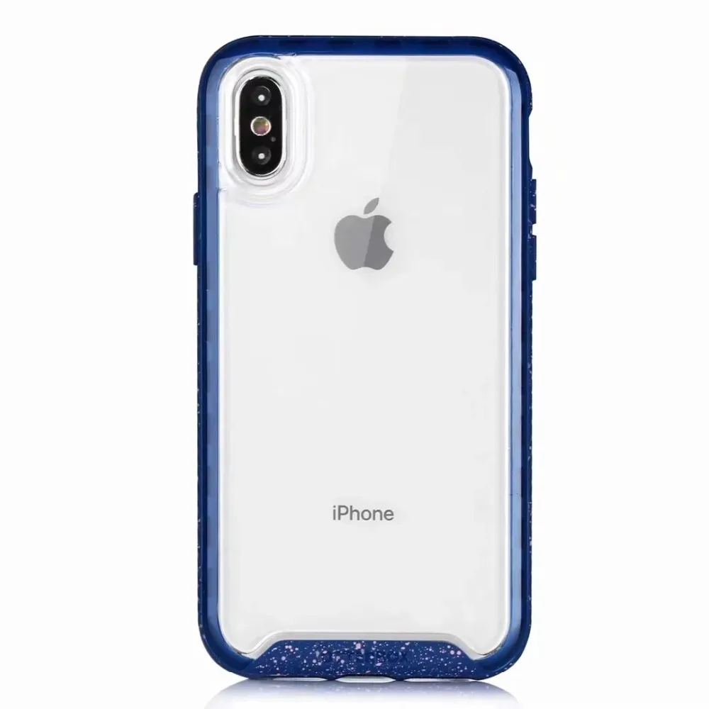 Цветной чехол для iPhone X XsMax XR ультратонкий гибридный защитный прозрачный премиум