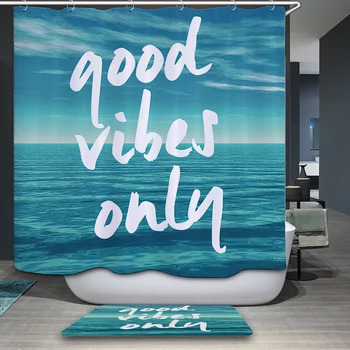 

Beach shower letter Waterproof & Mildewproof Polyester Shower Curtain Nautical Anchor House Bathroom Decor With