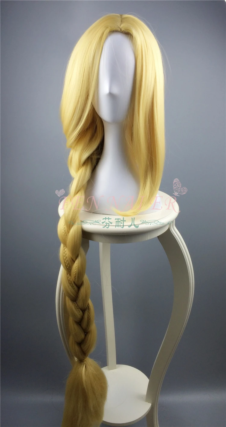 120 см/46," Женская Принцесса Рапунцель косплей парик блонд коса волос Хэллоуин ролевые игры длинные плетеные волосы костюм