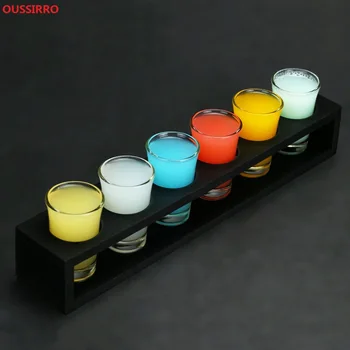 

OUSSIRRO 6 Hole Cup Holder Cup Set Cocktail Rack Cup Glass Whiskey Cup Classical Cocktail Whiskey Wine Glass Bar Tools