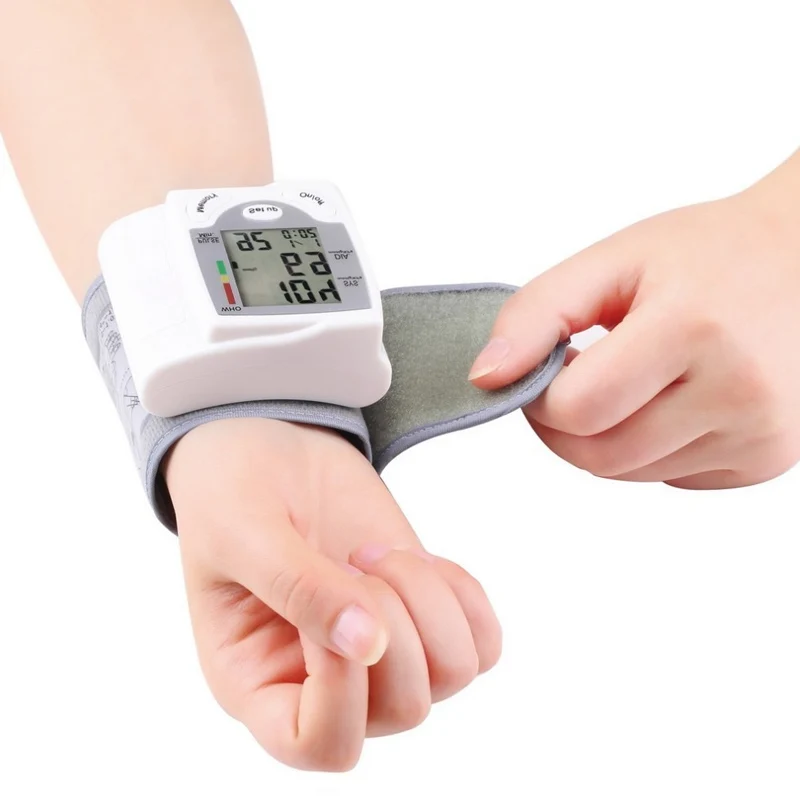 

Household Blood Pressure Monitor Portable Automatic Digital LCD Display Wrist Heart Beat Rate Blood Pressure Pulse Meter Measure
