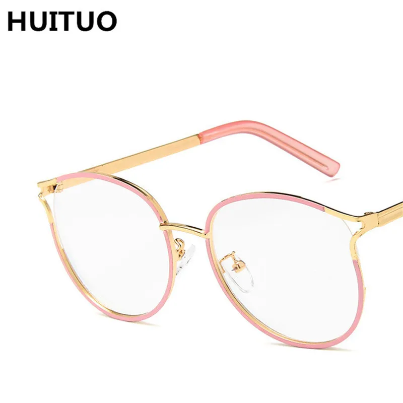

HUITUO Fashion Retro Trend Metal Glasses Frame High Quality Transparent Eyeglasses Optical Mirror Nerd Spectacles Fake Glasses