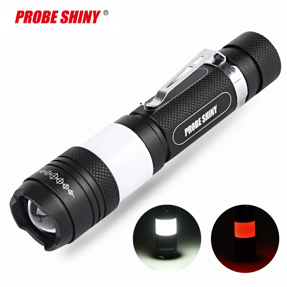 

Strong light USB rechargeable flashlight aluminum alloy rotating zoom led outdoor multi-function flashlight COB emergency light