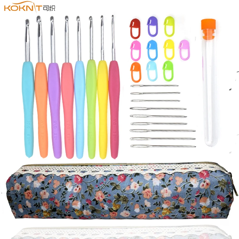 

9PCS KOKNIT Crochet Hook Set Yarn Weave Knitting Needles Yarn Craft Kit Stitch Makers Sewing Needles Sewing Accessories With Bag