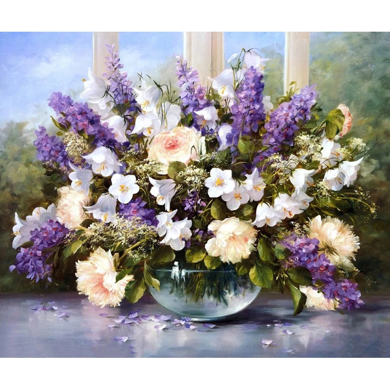 

Blossom Vase Hand Made Paint High Quality Canvas Beautiful Painting By Numbers Surprise Gift Great Accomplishment