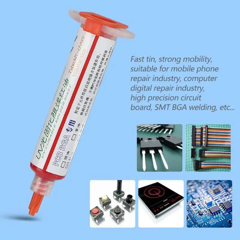 

10CC Oil UV Solder Mask BGA PCB Paint Prevent Corrosive Arcing Soldering Paste