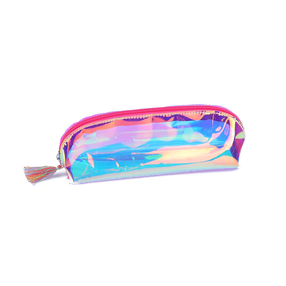 

1PC Cool Portable Hologram Color Mini Pencil Case Zip Pouch Makeup Cosmetic Storage Bag School Stationery Office Supplies