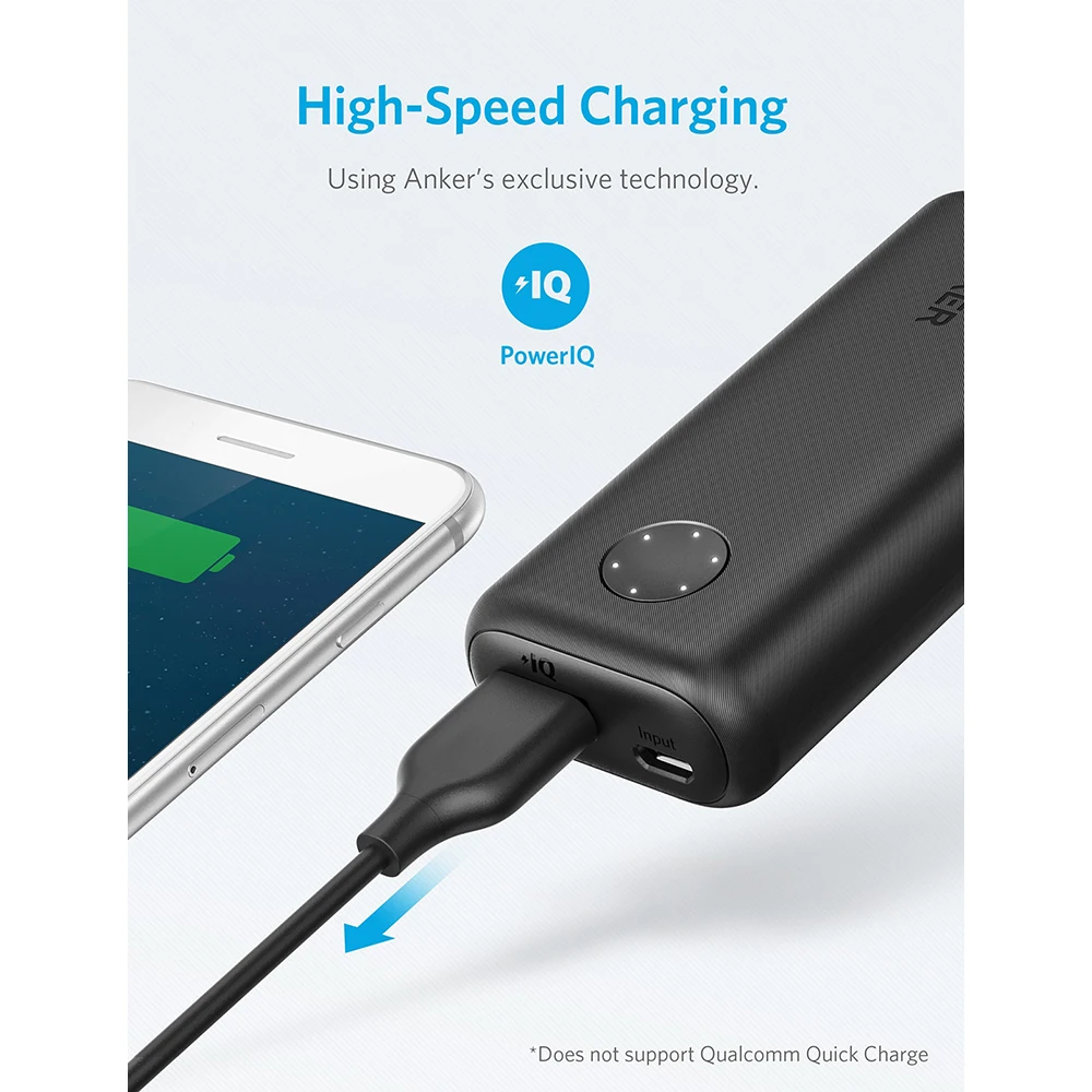 Anker PowerCore II 6700 компактное портативное зарядное устройство для iPhone X/8/8 Plus samsung и