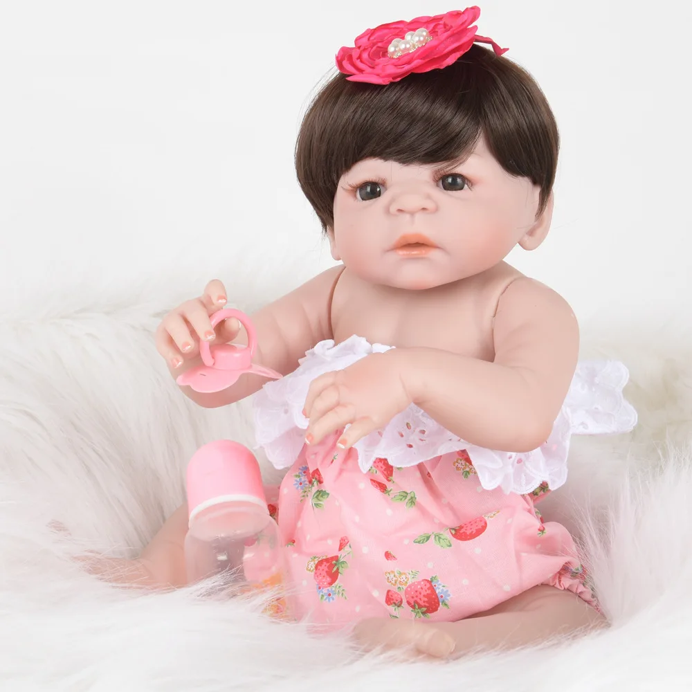 

55cm New Design Full Body Silicone Reborn Baby Doll Girl Newbron Lifelike Baby-Reborn Princess Doll Birthday Christmas Gift