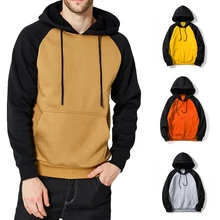 Новые мужские толстовки для скейтбординга Брендовые спортивные свитшоты с длинными рукавами объединённый Свитшот Лоскутная хип-хоп Мужская толстовка с капюшоном треки