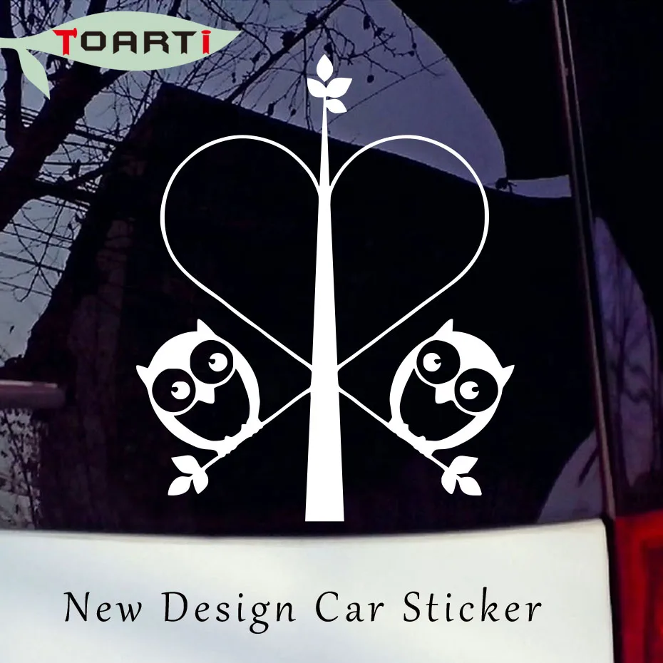 

Owl Family Stick Figure High Quality Diy Vinyl For Car Door And Windows Decal Pattern Sticker Couple Cute Heart Waterproof Decor