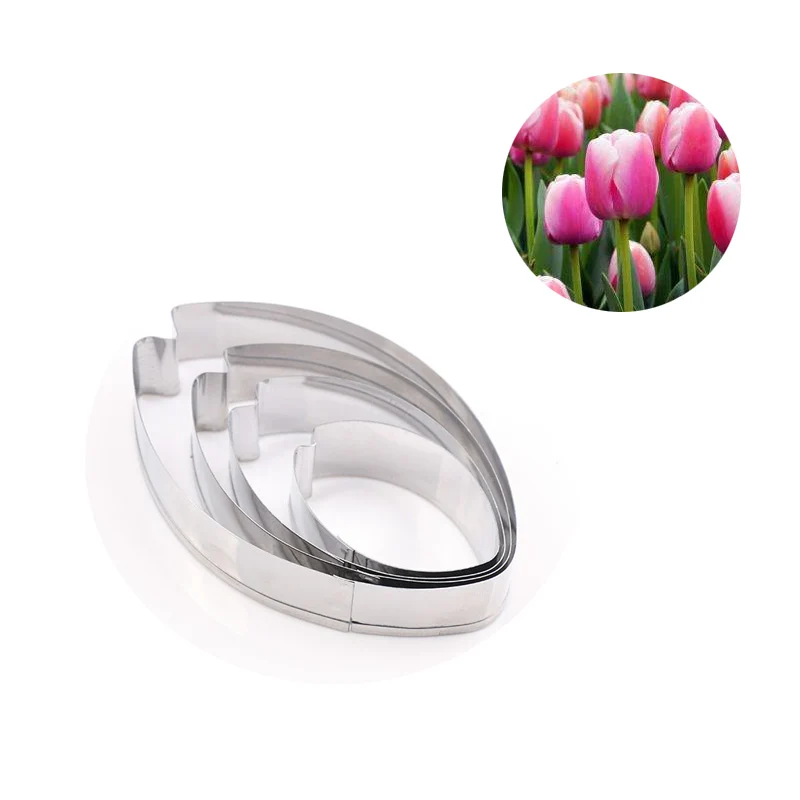 

8/6/5/4cm Stainless Steel Thai Clay Flower Tulip Petal Cutting mold Polymer modelismo Clay Cutter Tools
