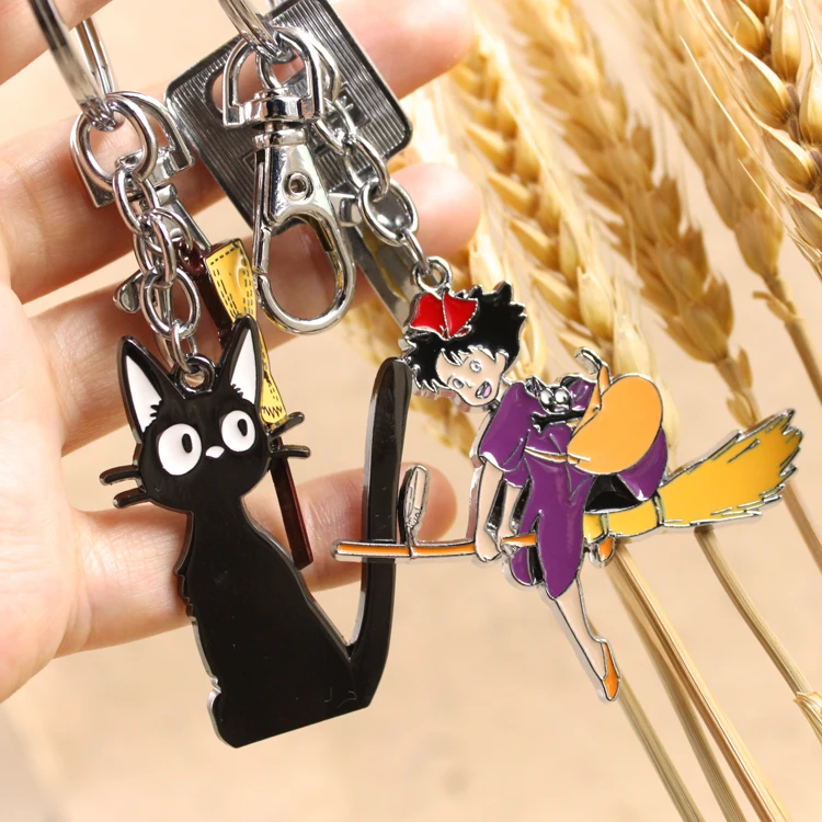 POFUNUO аниме Ghibli Кики служба ДОСТАВКИ Jiji Cat металлический кулон брелок кольцо