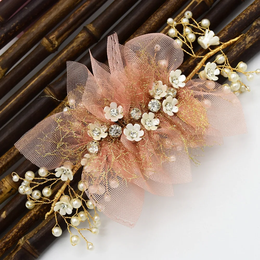 Inlove дизайн дамы романтический, модный жемчуг Кристалл Медь Hairband эмаль цветы оголовье женские свадебные подвески ювелирные изделия