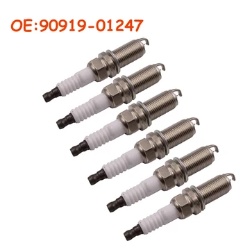 

6 pcs/lot 90919-01247 FK20HR11 9091901247 For Toyota RAV4 crown REIZ Prado Venza Lexus V6 3.5L New Double Iridium Spark Plugs