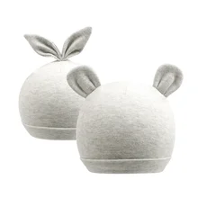 Милая шапочка для новорожденных; хлопковая однотонная шапка для новорожденных мальчиков; шапка с медвежьими ушками и кроличьими ушками для маленьких девочек; шапочка для новорожденных; сезон весна-лето