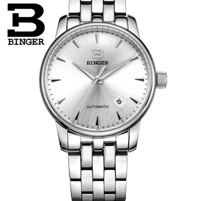 Швейцарские БИНГЕР часы мужские роскошные брендовые деловые механические наручные часы Авто Дата мужские часы B-5005-8 - Цвет: Item 6