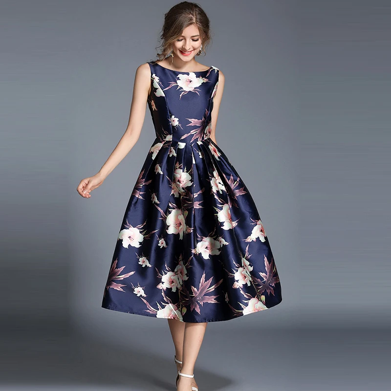 Good Quality Women Summer Sundress 2017 Beach Dress Women Slash Neck