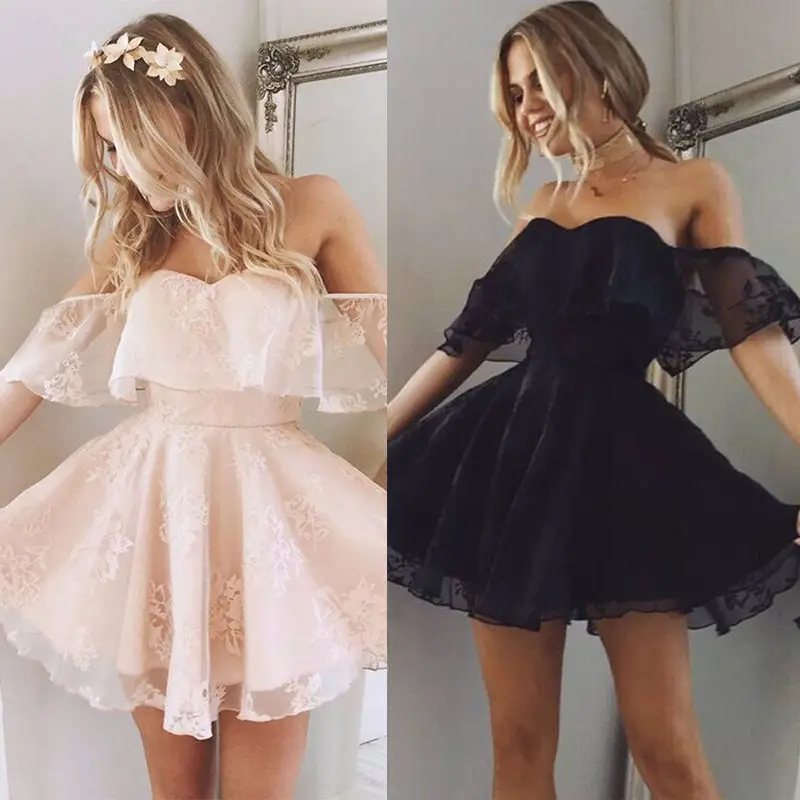 

Fashion Women Lace Short MIni Ball Gown Dress Prom Evening Party Bridesmaid Wedding Beautiful Women Strapless Dress