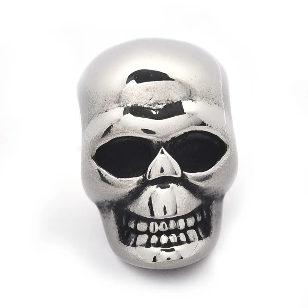 

Stainless Steel Skull European Bead Hole 5mm Metal Beads Blacken for DIY Bracelet Accessories Men Jewelry Making Components