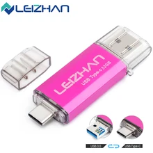 USB флеш-накопитель LEIZHAN type-C, 256 ГБ, 128 ГБ, 64 ГБ, 32 ГБ, 16 ГБ, USB C, фото-накопитель для htc 10, huawei P20, samsung Galaxy S9, Note 9, S8