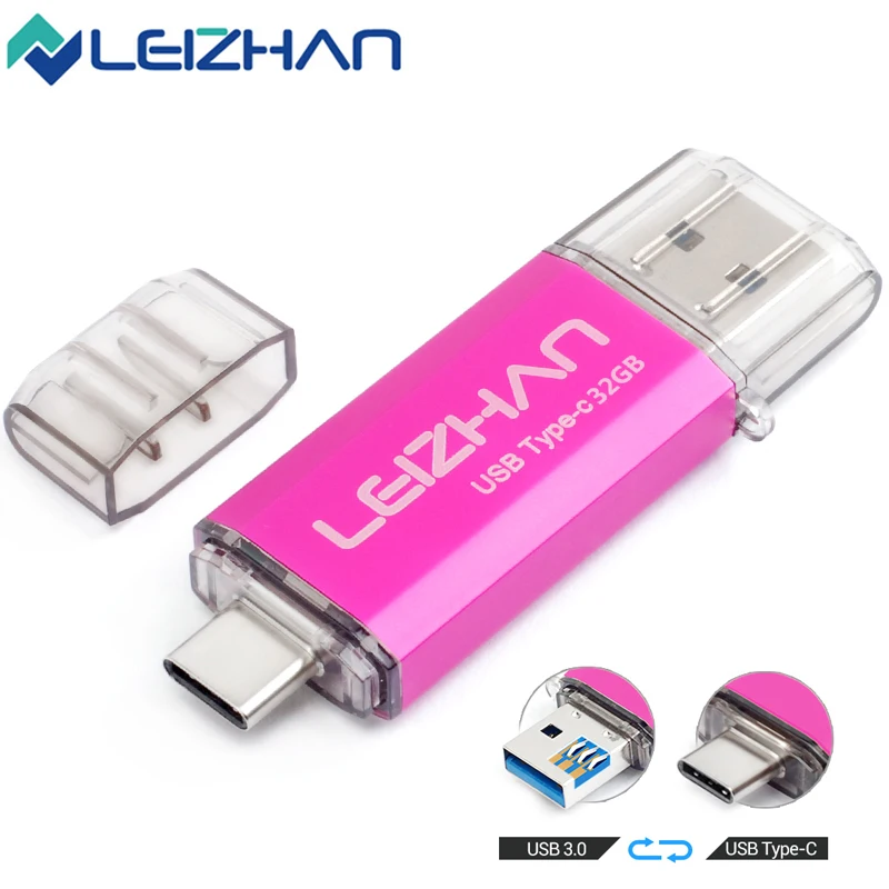 LEIZHAN Type-C USB флеш-накопитель 256 ГБ 128 Гб 64 32 16 C для HTC 10 Huawei P20 Samsung Galaxy S9 Note 9 S8 |