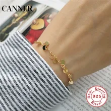 Canner браслеты из стерлингового серебра 925 пробы, круглые браслеты с блестками и кисточками, золотые браслеты, браслет для женщин, простые ювелирные изделия в богемном стиле