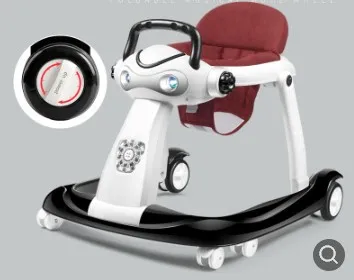 4 hot moms Multi-function baby walker anti-rollover baby start walk can sit can push Складная ходунка для малышей - Цвет: Темно-серый
