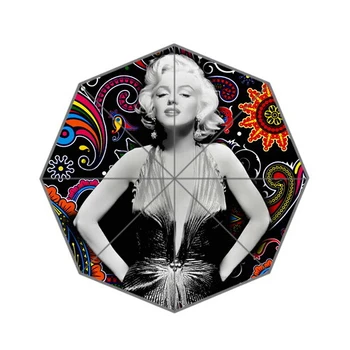 

Fashion Design Umbrella Custom super stars Marilyn Monroe Folding Umbrella For Man And Women Drop Shipping UPC-074