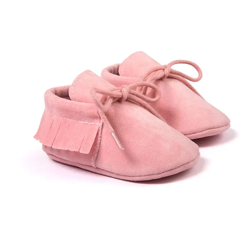 

Baby Boy Girl Moccasins Shoes Newborn Fringe Soft Soled Non-slip Footwear Crib Shoes PU Suede Leather First Walker Shoes