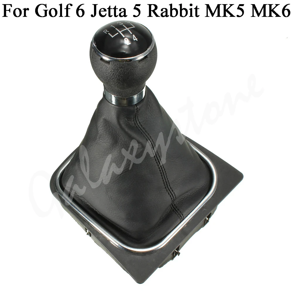 5 Speed Car Gear Shift Knob Gator Boot For VW Golf 6 Jetta 5 Rabbit MK5