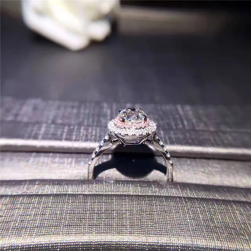 CC Wedding Rings For Women Sterling Ring Charms Princess Bijoux Pink Stone Bridal Engagement Jewelry CC593