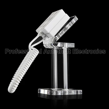 

acrylic mobile phone security display stand holder bracket with stretched pull wire box 20pcs
