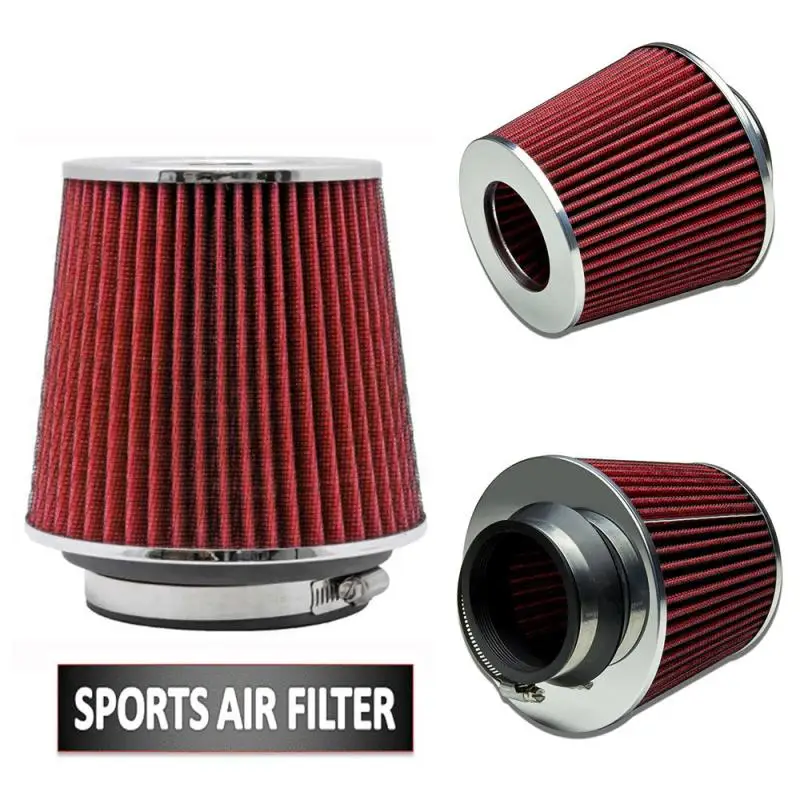 Universal Chrome Finish Car Air Filter Induction Kit High Power Sports