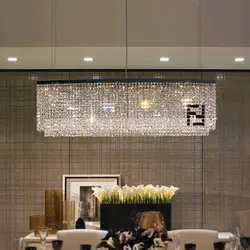 Столовая 100% K9 кристалл светло-черный F прямоугольная хрустальная люстра candelabro Curve hotel villa современное освещение люстры