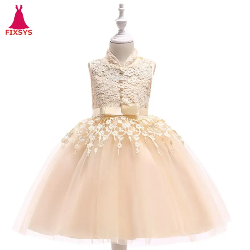 

Top 2018 Brand Princess Dresses Clothing Elegant Tulle Flower Wedding Party Kids Dress for Girls Birthday Frocks Prom Gown Teen