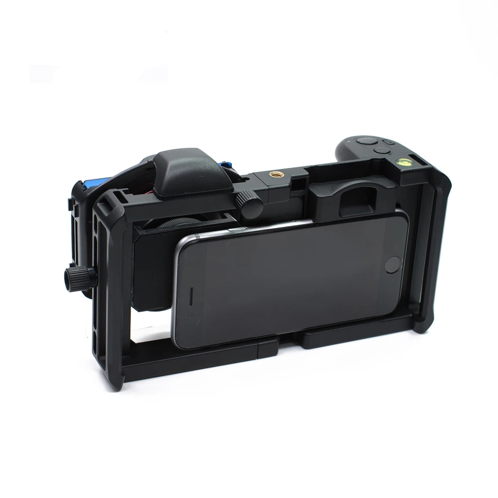 Алюминиевый Bluetooth смартфон камера клетка стабилизатор держатель кино крепление+ широкоугольный макрообъектив для iPhone 7 6 5 samsung