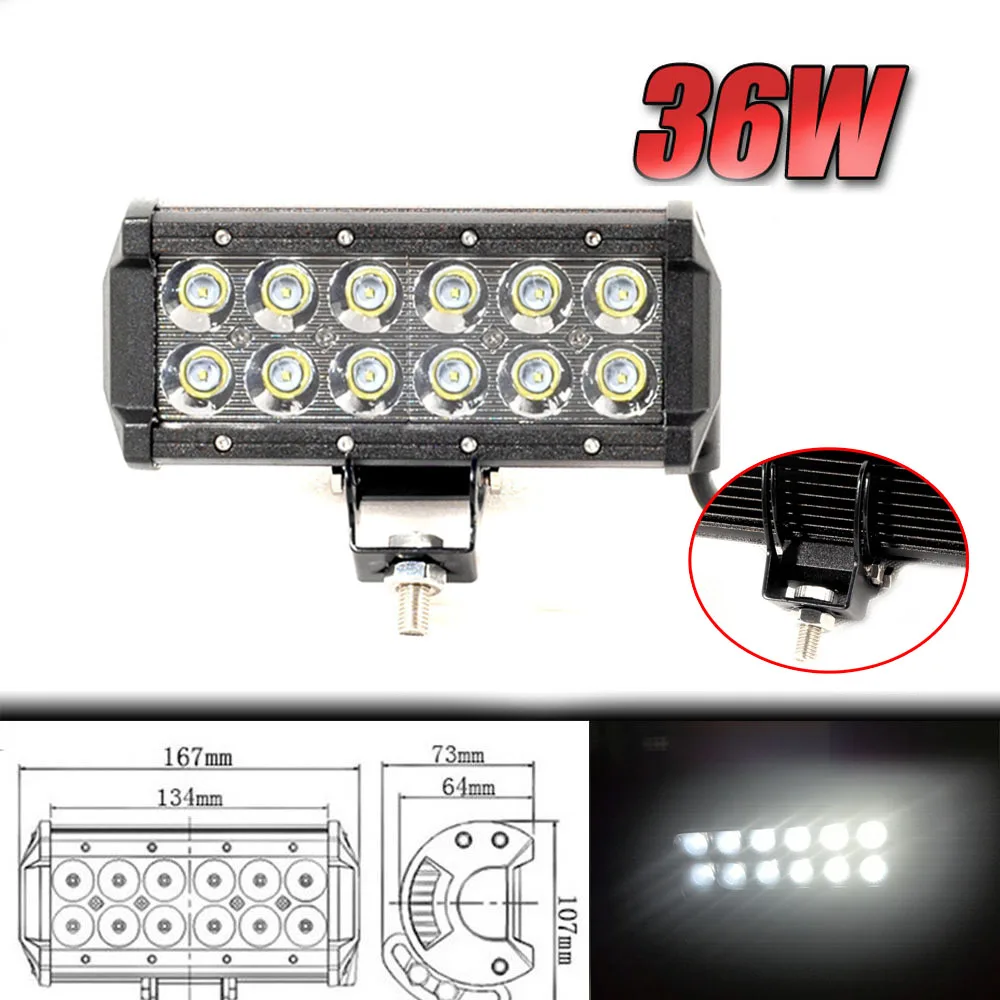 1X 36W Led Work Light Bar Trucks Fog Driving OffRoad Tractor ATV SUV Flood Beam