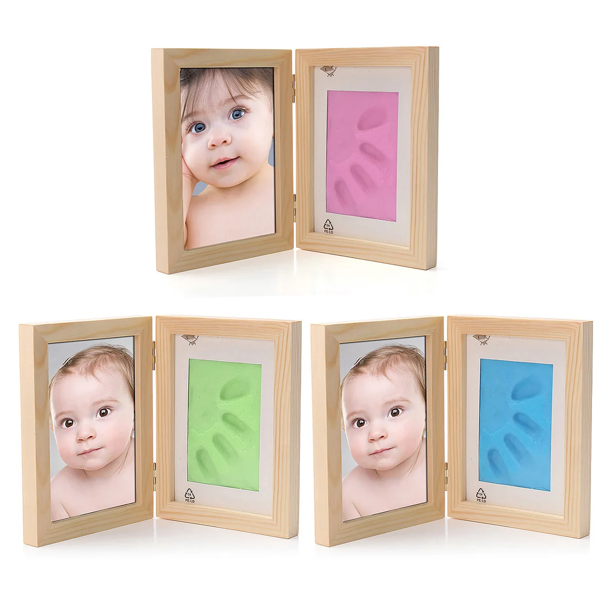 

Hand Foot Print Handprint Imprint Soft Clay Photo Frame DIY Baby Footprint Foot Hand Exquisite Print Keepsake Ornament Cast Set