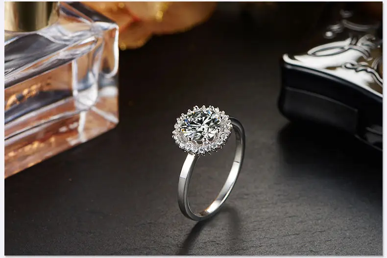 Jewellwang Moissanite Pierścionki Original Flower Projekt 100ct