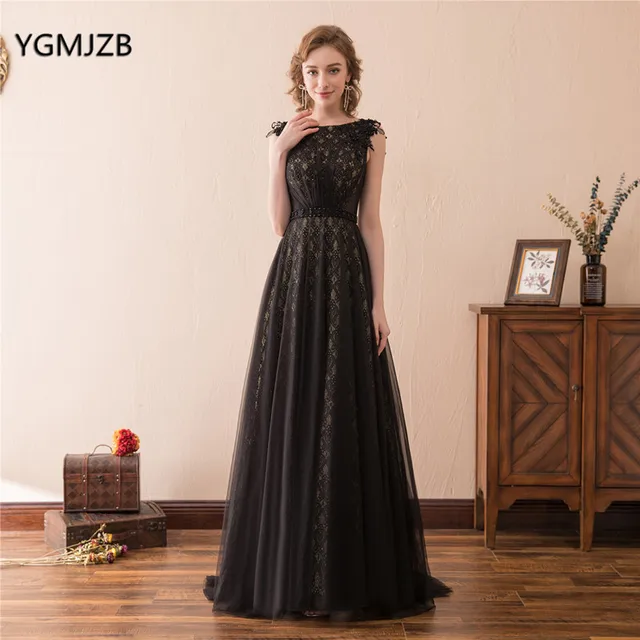 Brown Appliques Floor Length Dress