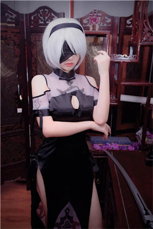 Игра NieR: Automata jorha тип A № 2 Косплей Костюм 2B колготки Cheongsam женское китайское платье черные костюмы на Хэллоуин - Цвет: as show