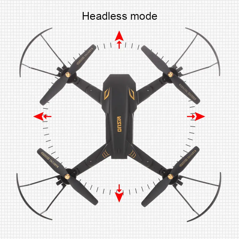 Складной селфи Дрон VISUO XS809S с широкоугольной HD камерой 2 Мп Wi Fi FPV XS809HW улучшенный
