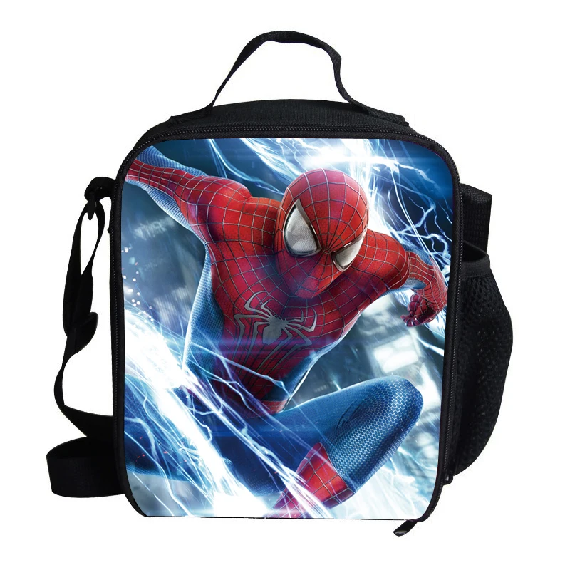 Популярная детская сумка для ланча с человеком-пауком для мальчиков, Детская классная Сумка для пикника с принтом СУПЕРМЕНА для девочек, утепленная сумка для ланча