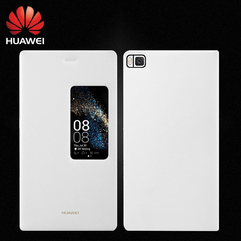 

Huawei P8 Case Flip Cover Smart View 100% Original Official Phone Cases Call Answer P 8 Anti-knock Leather Luxury Cover Shell