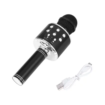 

Hot 4 in 1 Portable Wireless Karaoke Microphone for Bluetooth Mic Speaker Player Selfie Function for iPhone for Android New