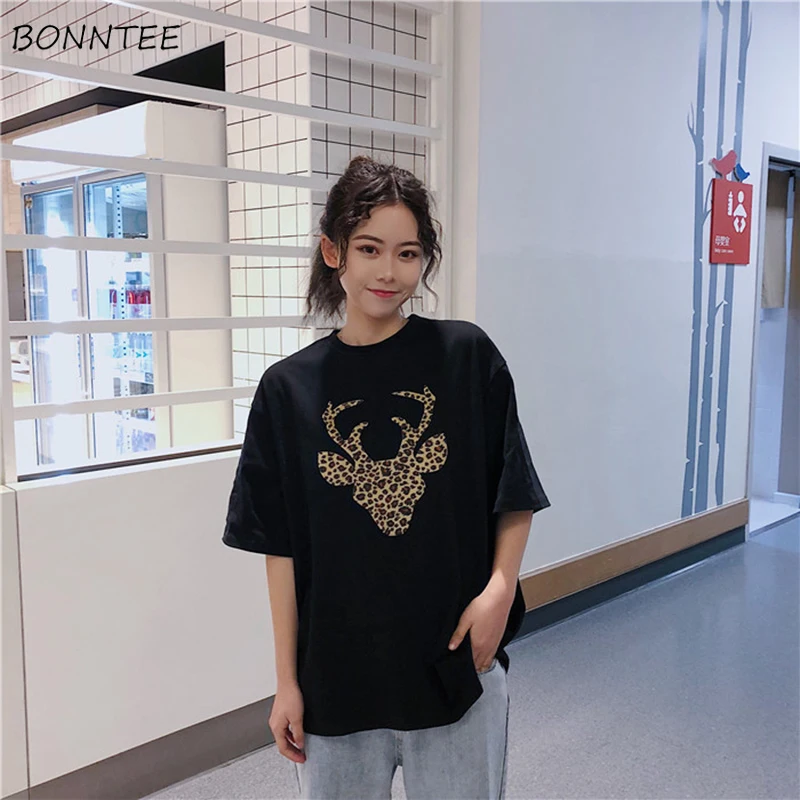 Женские футболки в Корейском стиле милые универсальные Простые Модные свободные