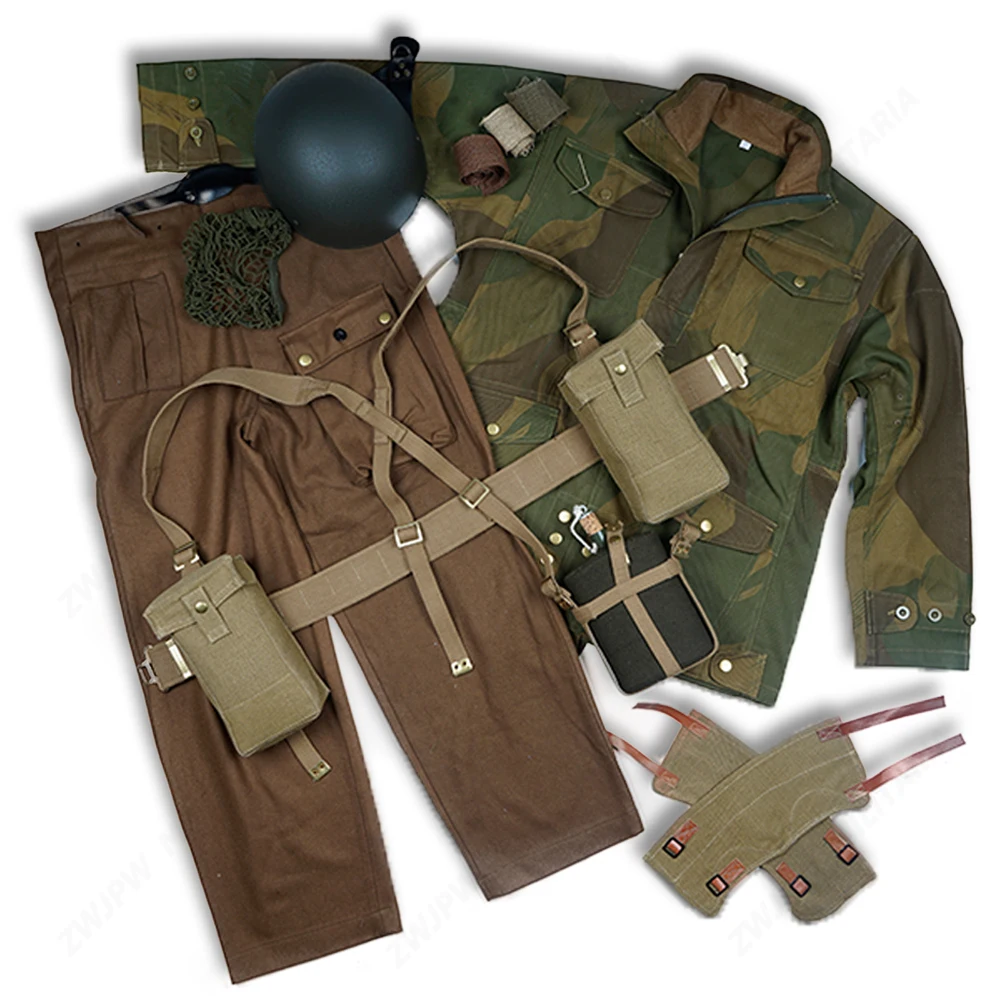 WW2 британская армейская Экипировка P37 DERNISON куртка и штаны с чайником шлем UK