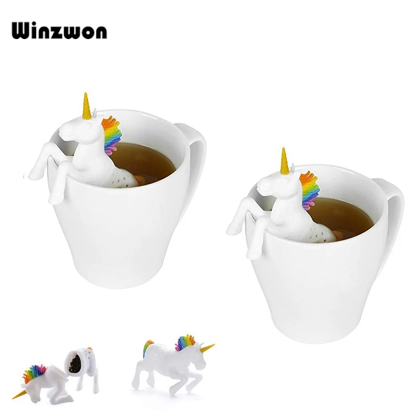 

1Pcs Creative Unicorn Shape Silicone Tea Infuser Strainers Filter Loose Tea Bag Leaf Herbal Spice Filters Drink Tea Accessories